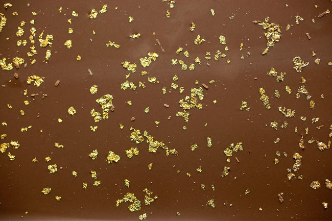 23K Gold Belgium Milk Chocolate Bar close-up